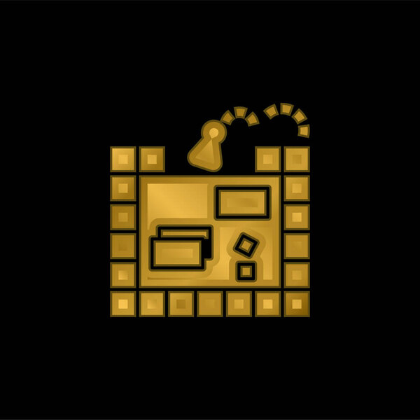 Board Game gold plated metalic icon or logo vector