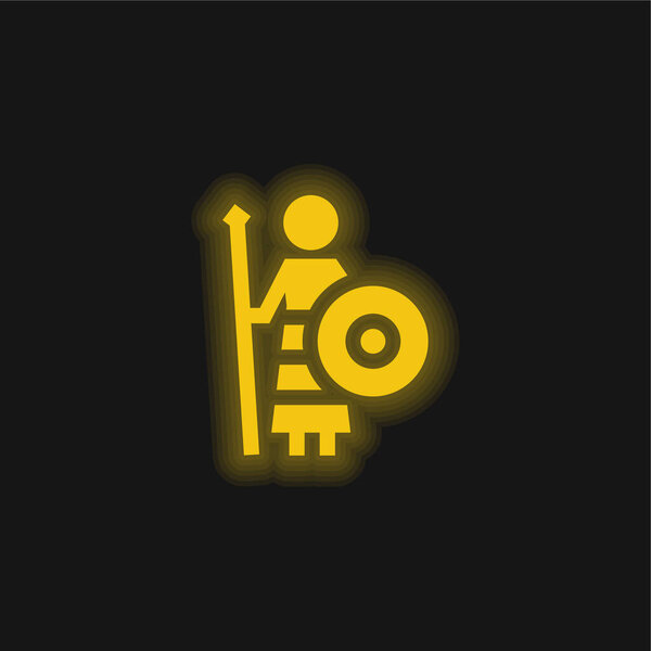 Athena yellow glowing neon icon