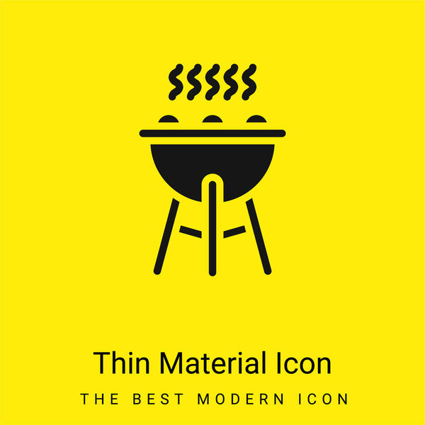 BBQ Grill minimal bright yellow material icon