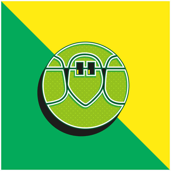 Современный трехмерный векторный логотип Braces Green и желтый