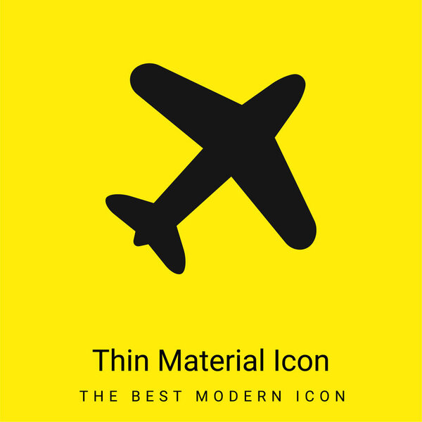 Airplane Flying minimal bright yellow material icon