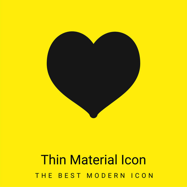 Black Heart Shaped minimal bright yellow material icon