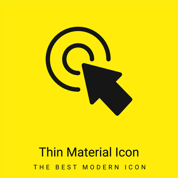 Arrow Pointing The Center Of A Circular Button Of Two Concentric Circles minimal bright yellow material icon