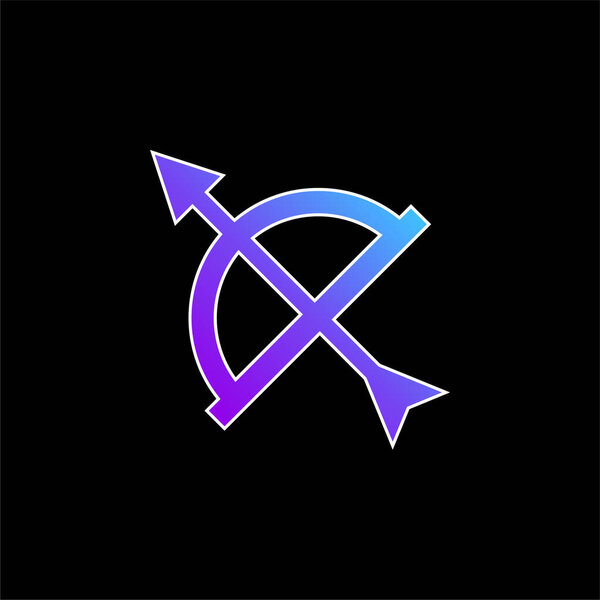 Arrow And Bow blue gradient vector icon