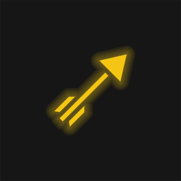 Archery yellow glowing neon icon