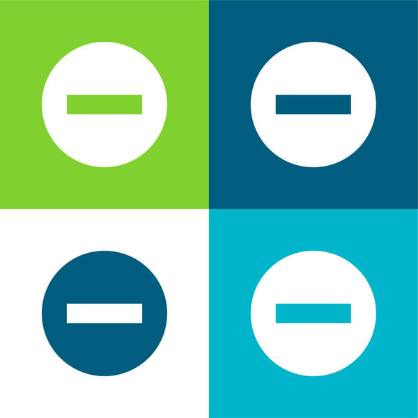 Блокированный знак Плоский четырехцветный минимальный набор значков