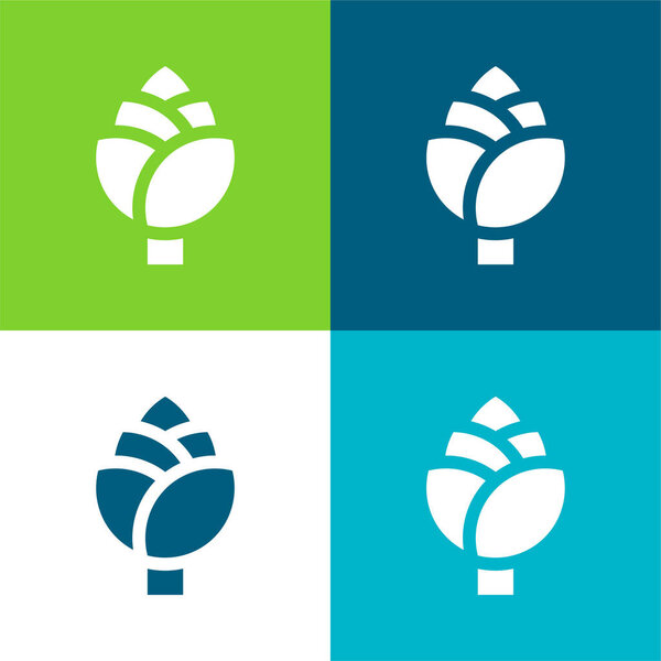 Артишок плоские четыре цвета минимальный набор значков