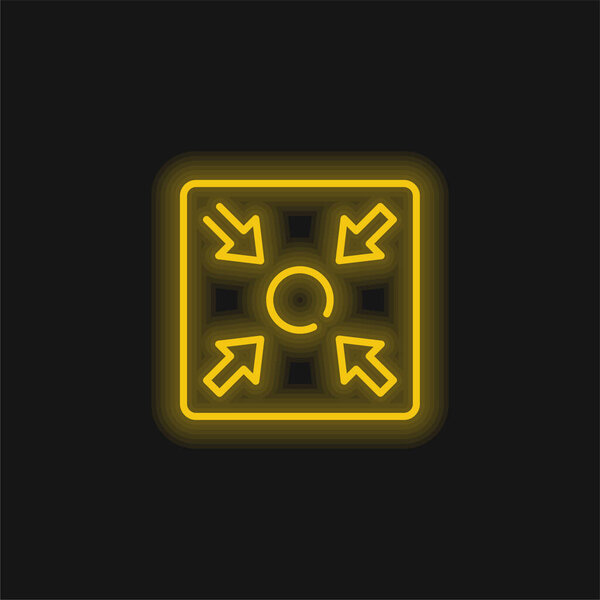 Желтый светящийся неоновый значок