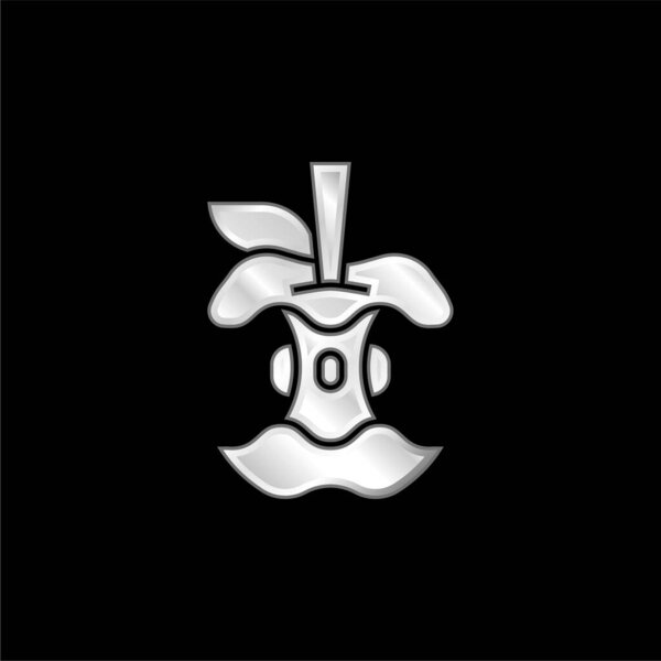 Apple silver plated metallic icon