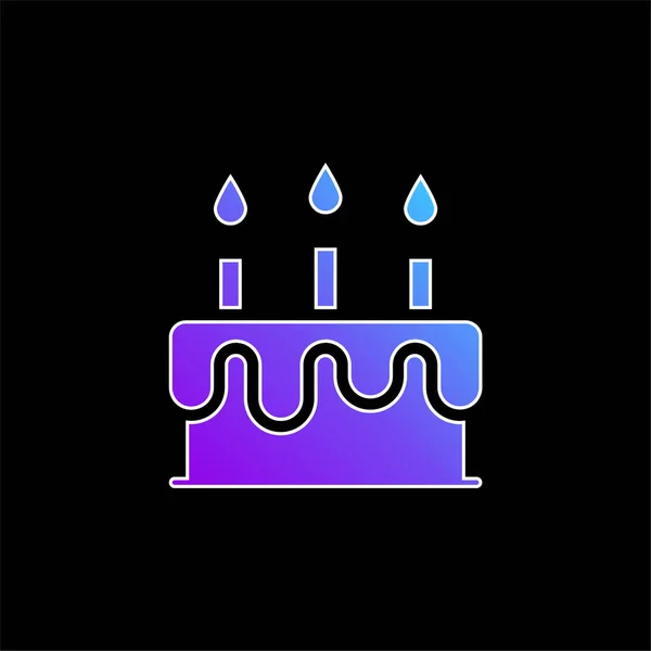 Torta Cumpleaños Icono Vector Gradiente Azul — Archivo Imágenes Vectoriales