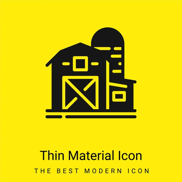 Barn Minimal Bright Yellow Material Icon — Stock Vector