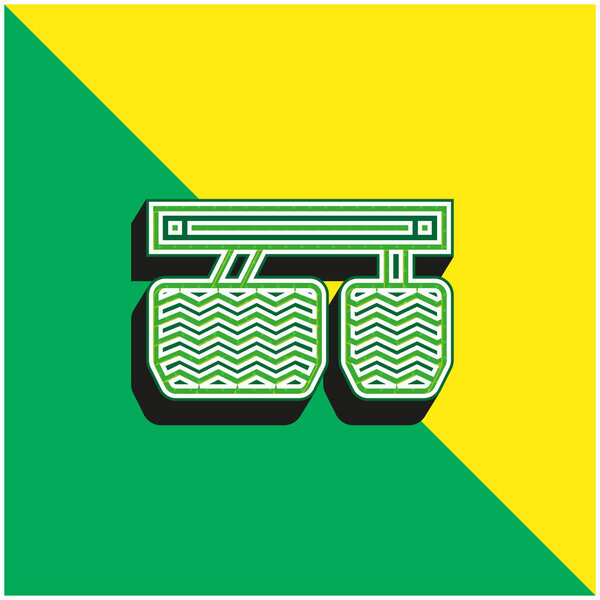 Accelerator Green and yellow modern 3d vector icon logo