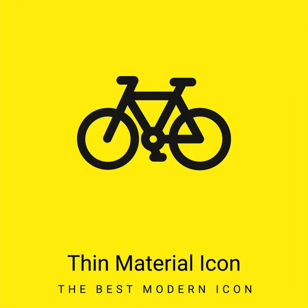 Bicyclette Minimale Icône Matériau Jaune Vif — Image vectorielle