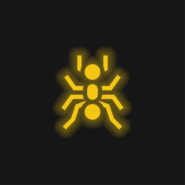 Parlayan Sarı Neon Karınca Simgesi — Stok Vektör