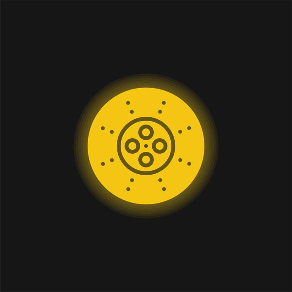 Break yellow glowing neon icon