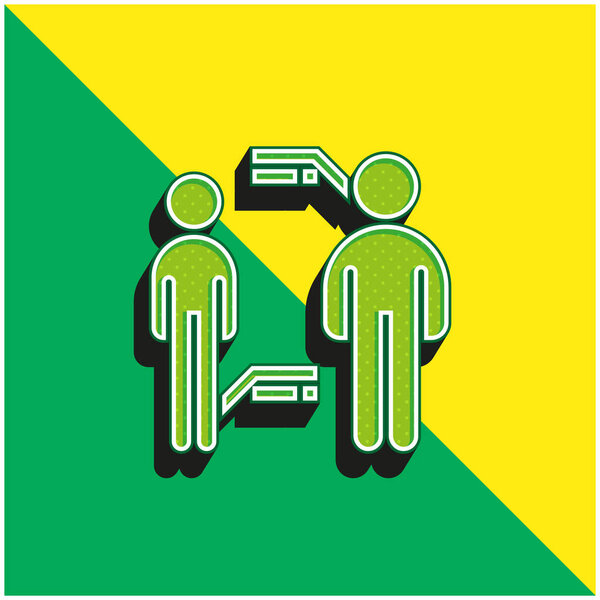 Bmi Green and yellow modern 3d vector icon logo