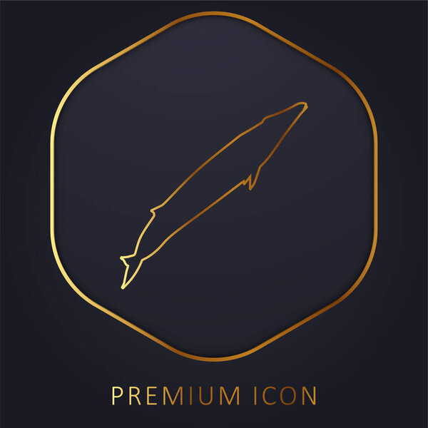 Blue Whale Shape golden line premium logo or icon