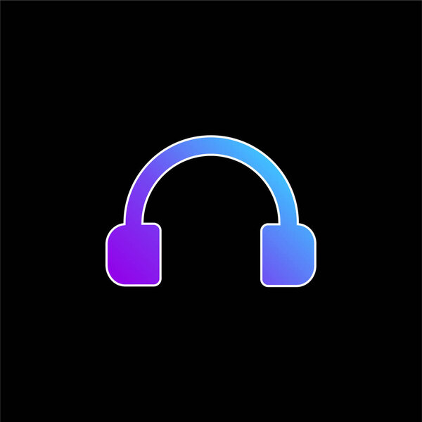 Audio Headset Tool blue gradient vector icon