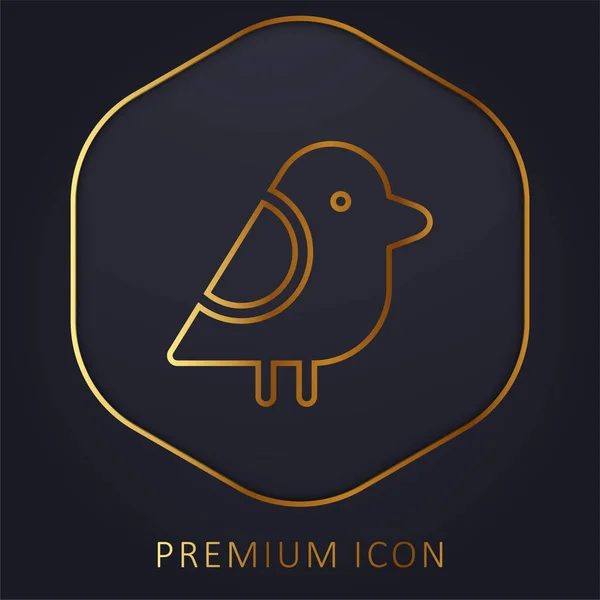 Pájaro Línea Oro Logotipo Premium Icono — Archivo Imágenes Vectoriales