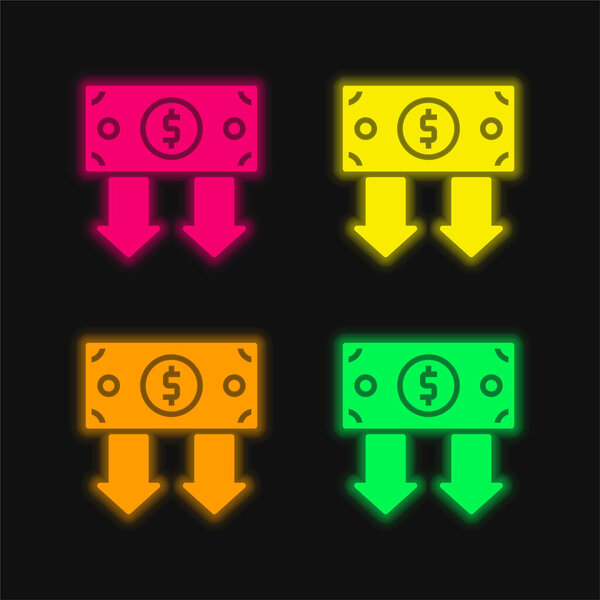 Bond four color glowing neon vector icon