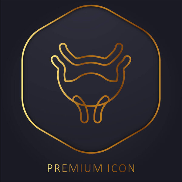 Bladder golden line premium logo or icon