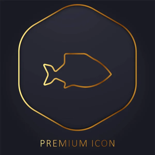 Big Fish Gouden Lijn Premium Logo Pictogram — Stockvector