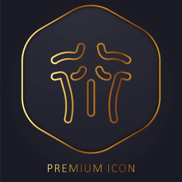 Back golden line premium logo or icon