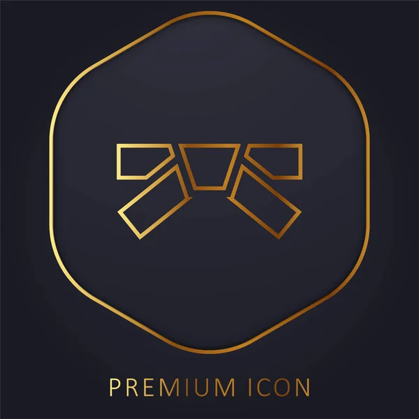 Cinturón Línea Dorada Logotipo Premium Icono — Vector de stock