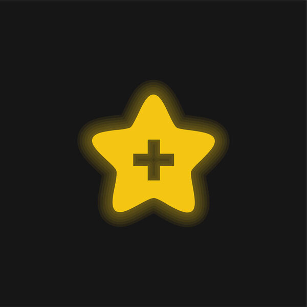 Добавить в Избранное Желтый светящийся неоновый значок