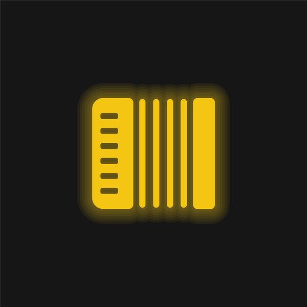 Acordeon yellow glowing neon icon
