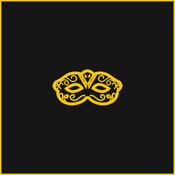 Художественная маска для покрытия глаз желтый светящийся неоновый значок