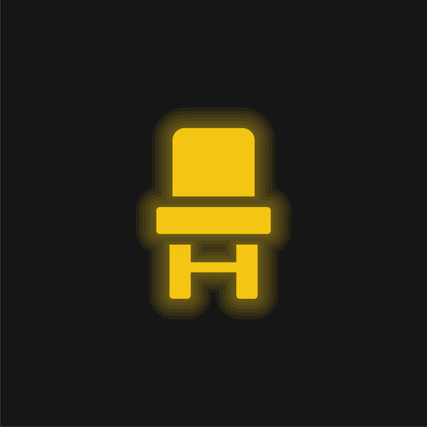 Детское кресло желтая сияющая неоновая икона