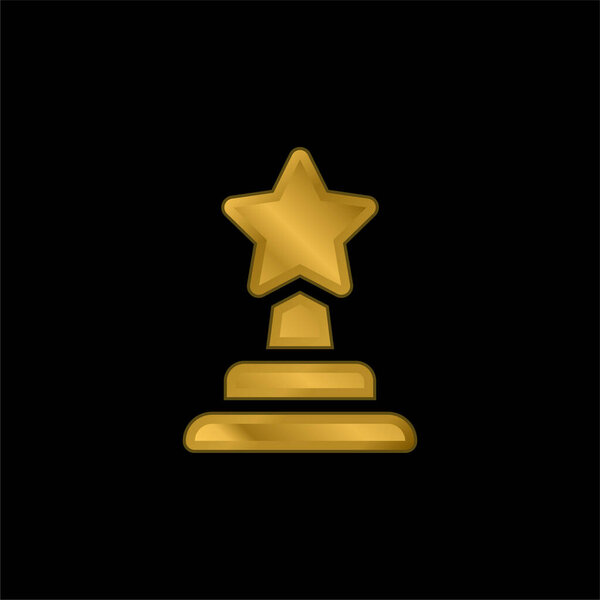 Награда Золотая металлическая икона или вектор логотипа