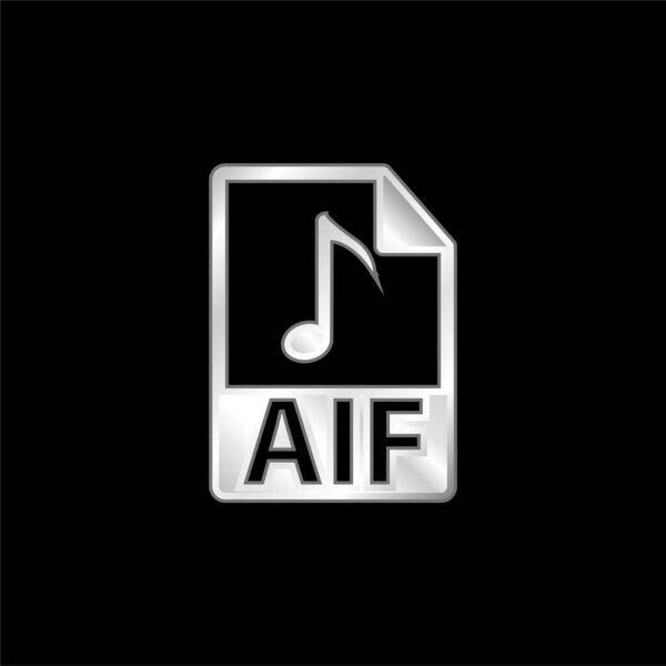 AIF File Format silver plated metallic icon