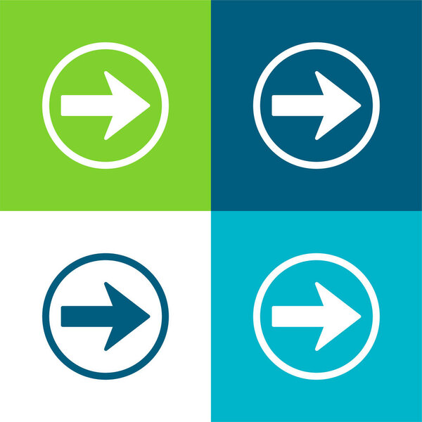 Стрелка вправо Плоская четырехцветная минимальная иконка