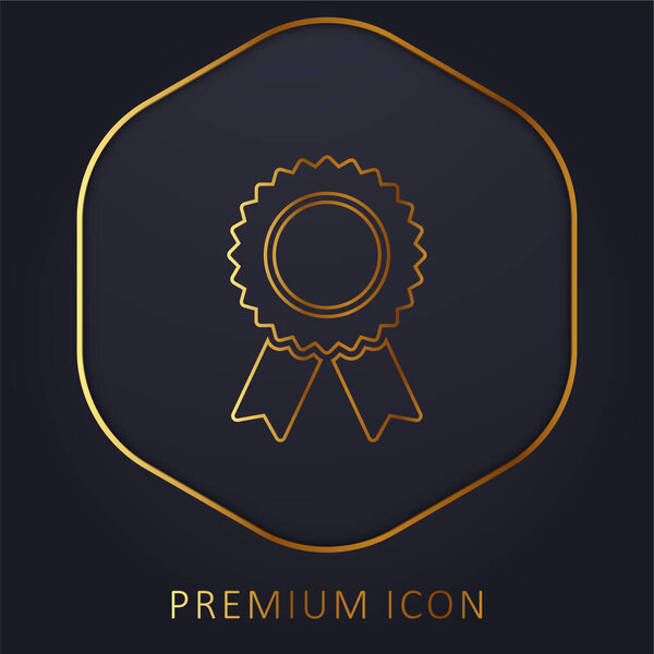 Badge golden line premium logo or icon