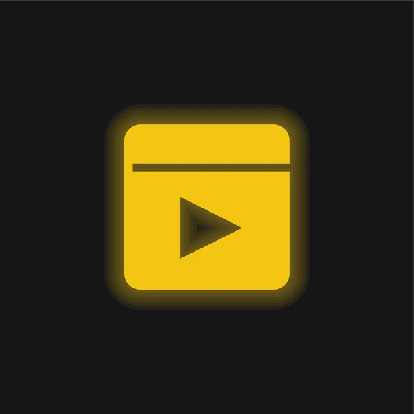 stock vector Animation yellow glowing neon icon