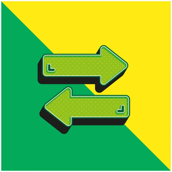 Flèches Vert Jaune Icône Vectorielle Moderne Logo — Image vectorielle