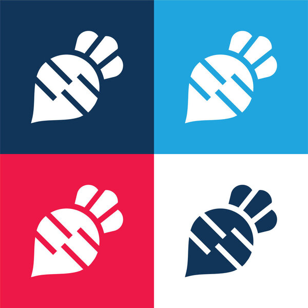 Beet blue and red four color minimal icon set
