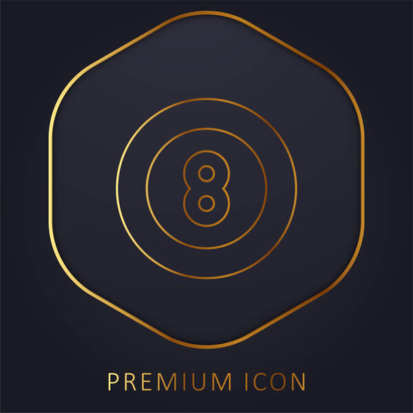 Billiard golden line premium logo or icon