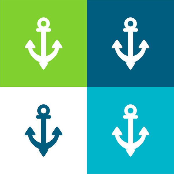 Anchor Flat four color minimal icon set