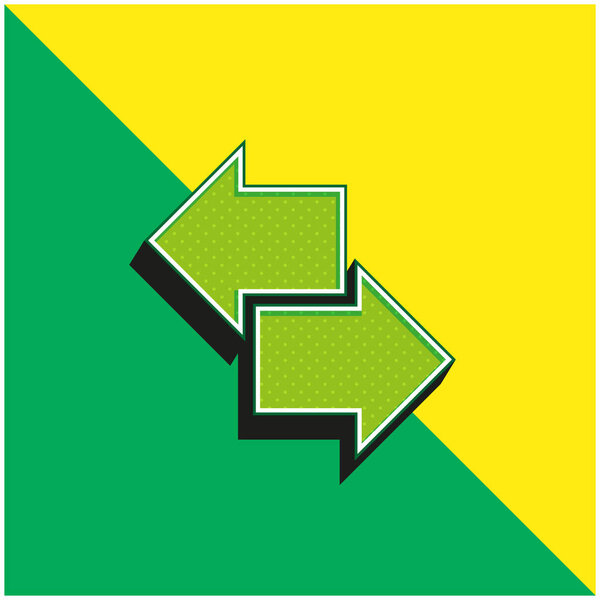 Зеленый и желтый современный 3-мерный логотип