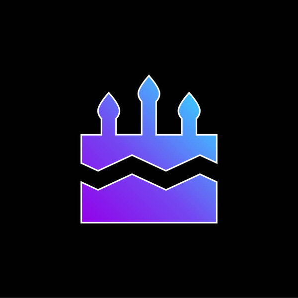 Значок синего градиента торта