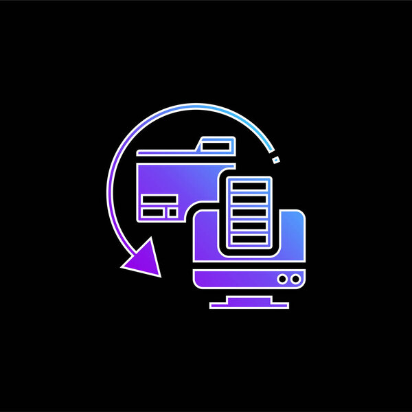 Резервное копирование Значок голубого градиента