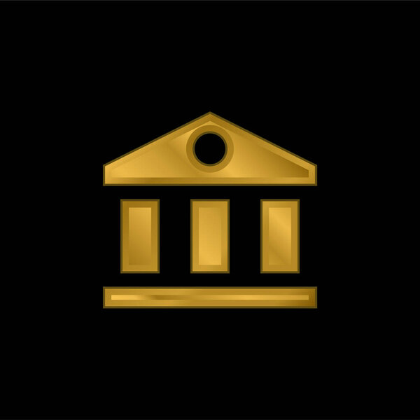 Bank gold plated metalic icon or logo vector