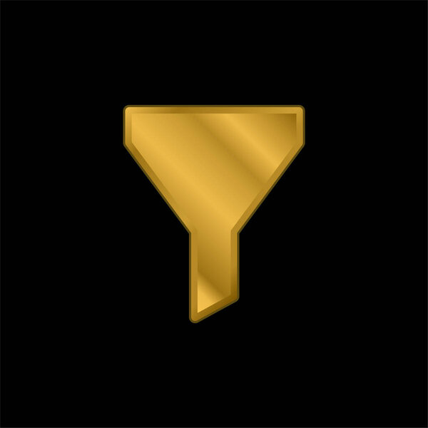 Big Funnel gold plated metalic icon or logo vector