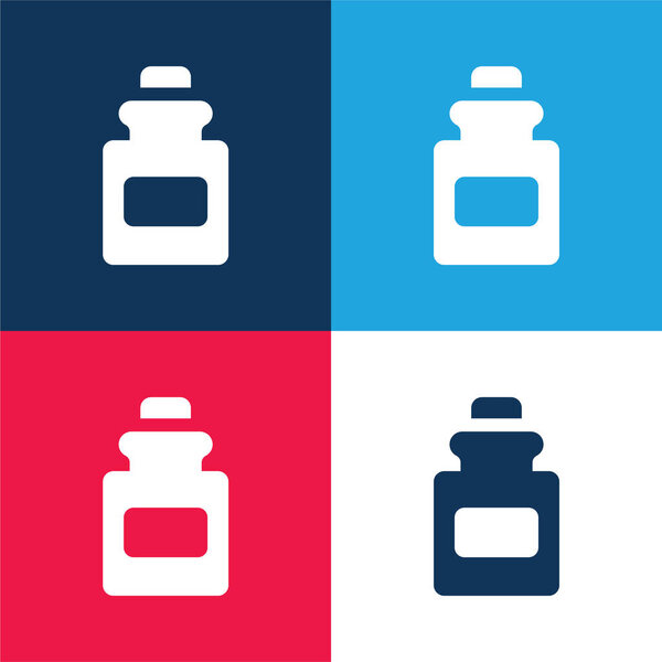 Флакон синий и красный четыре цвета минимальный набор значков