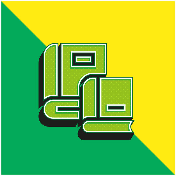 Green and yellow modern 3d vector icon logo