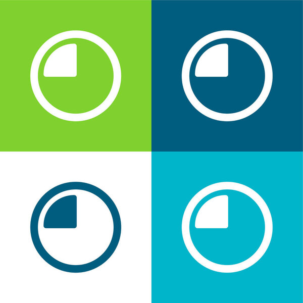 15 Minutes Flat four color minimal icon set