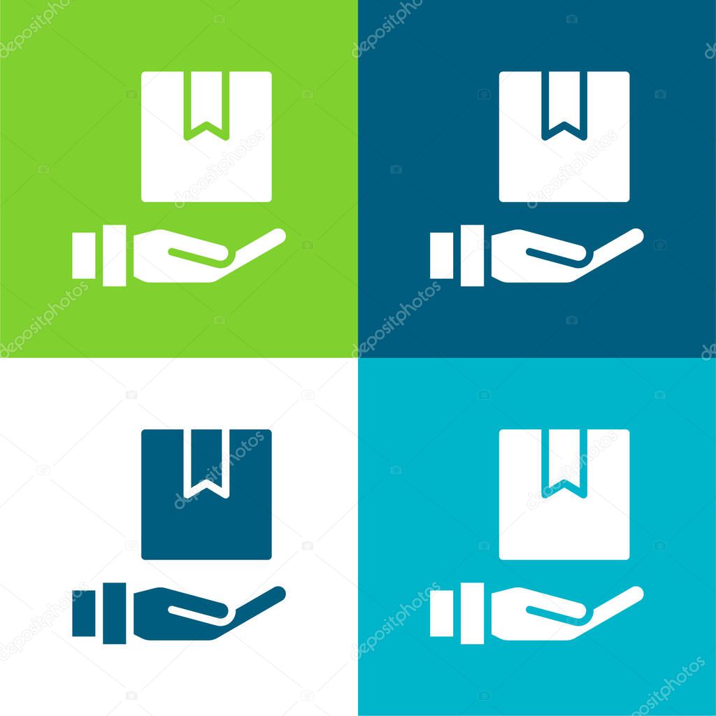 Box Flat four color minimal icon set
